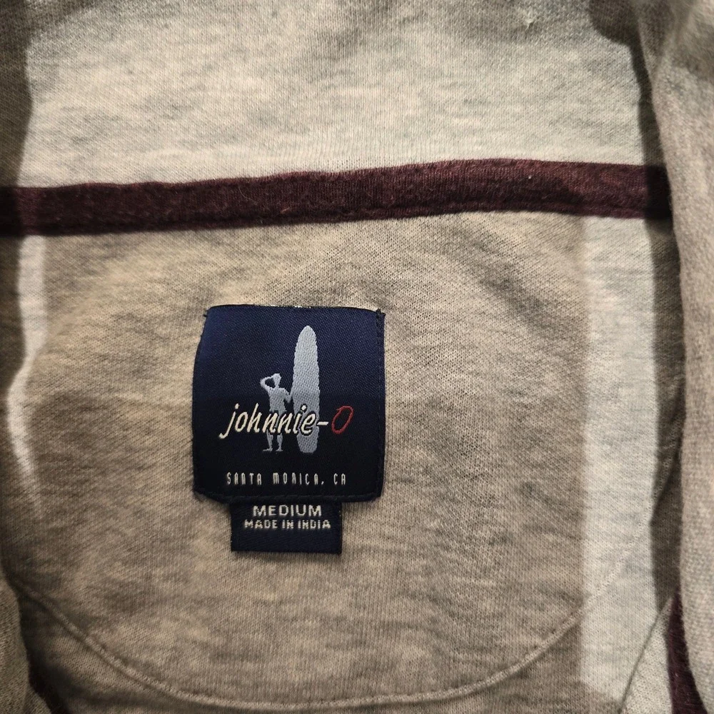 Johnnie-O‎ Mens Quarter Zip Pullover Maroon DB Ironmen Logo Medium Burgundy